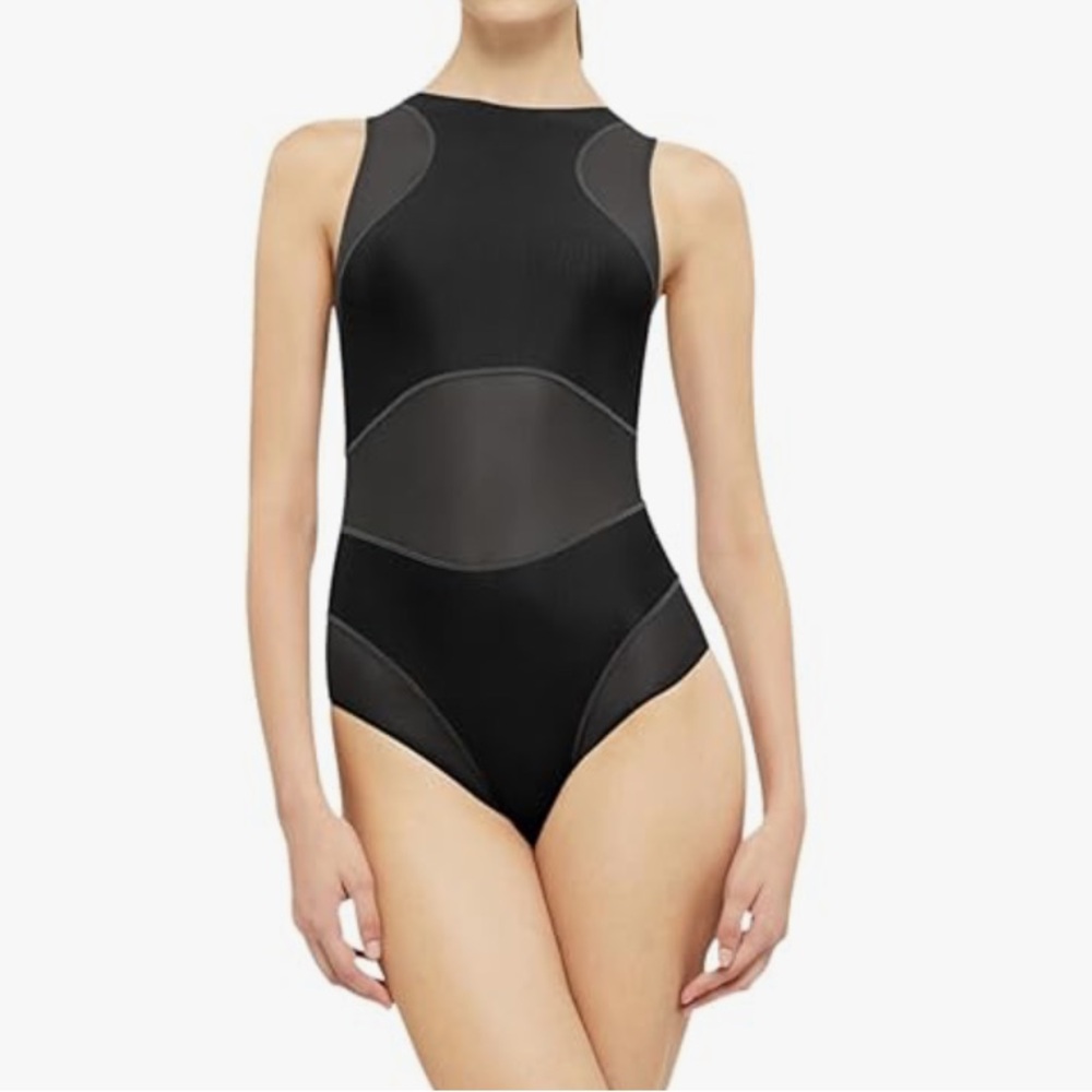 Wolford Active Flow Body Black Performance Skinwear Sz S